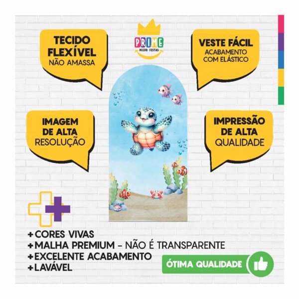 Painel De Festa Romano Decorativo Fundo do Mar - Image 2