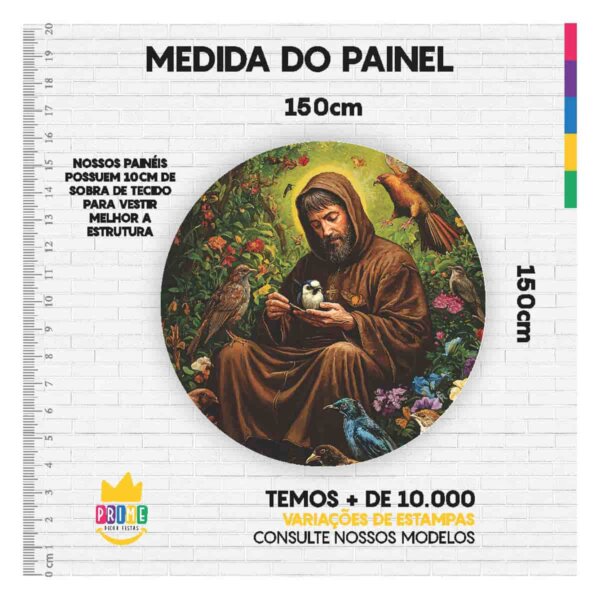 Painel Redondo 3D São Francisco Tecido Sublimado 1,50m x 1,50m - Image 3