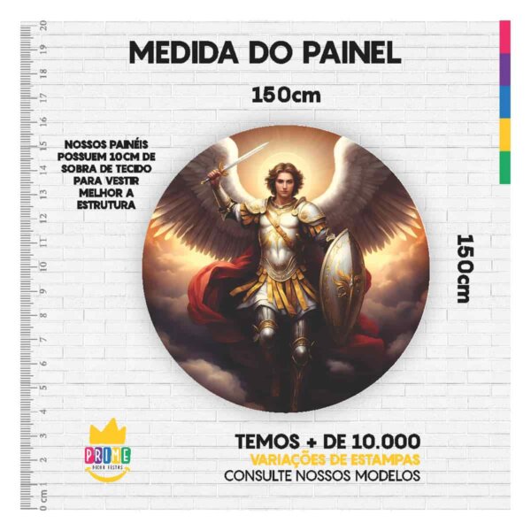 Painel Redondo 3D São Miguel Tecido Sublimado 1,50m x 1,50m - Image 3