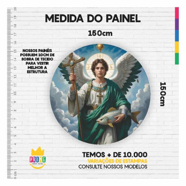 Painel Redondo 3D São Rafael Tecido Sublimado 1,50m x 1,50m - Image 3