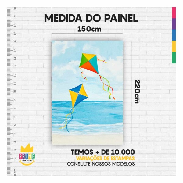 Painel de Festa Retangular Pipa Casadinho 3D 1,50m x 2,20 - Image 4