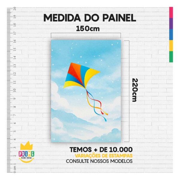 Painel de Festa Retangular Pipa Casadinho 3D 1,50m x 2,20 - Image 4