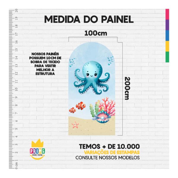 Painel De Festa Romano Decorativo Fundo do Mar - Image 4