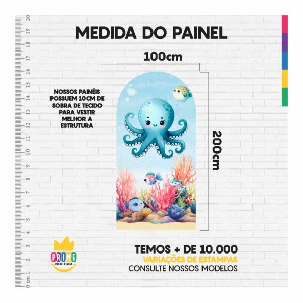 Painel De Festa Romano Decorativo Fundo do Mar - Image 4
