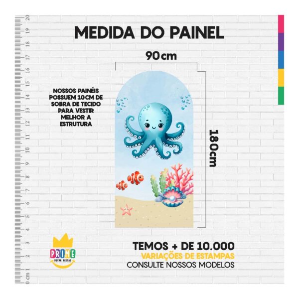 Painel De Festa Romano Decorativo Fundo do Mar - Image 5