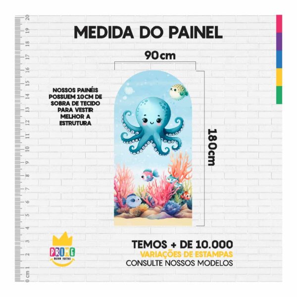 Painel De Festa Romano Decorativo Fundo do Mar - Image 5