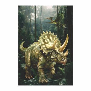 Painel de Festa Retangular Dinossauro Casadinho 3D 1,50m x 2,20