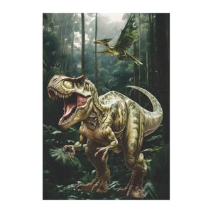 Painel de Festa Retangular Dinossauro Casadinho 3D 1,50m x 2,20