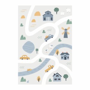 Painel de Festa Retangular Carrinhos Estrada Casadinho 3D 1,50m x 2,20