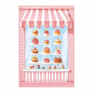 Painel de Festa Retangular Confeitaria Casadinho 3D 1,50m x 2,20
