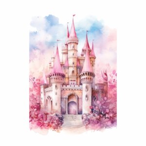Painel de Festa Retangular Castelo Casadinho 3D 1,50m x 2,20