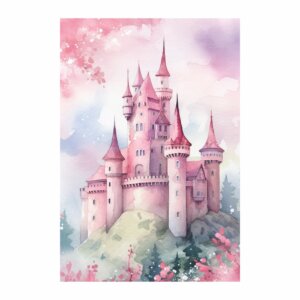 Painel de Festa Retangular Castelo Casadinho 3D 1,50m x 2,20