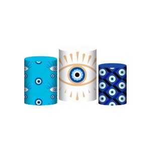 Trio Capa Cilindro Olho Grego 3D Em Tecido Com Elástico