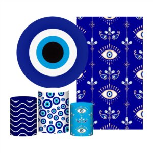 Kit Olho Grego Painel Redondo + Trio Capas + Retangular Tecido