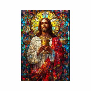 Painel Jesus Vitral Para Quadro Somente Tecido 1,00m x 1,50m