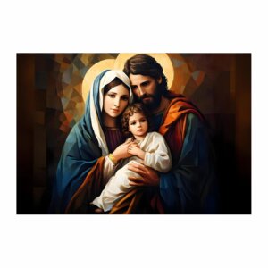 Painel Sagrada Família Para Quadro Somente Tecido 1,50m x 1,00m
