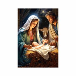 Painel Nascimento Menino Jesus Para Quadro Somente Tecido 1,00m x 1,50m