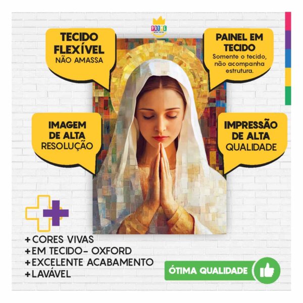 Painel Nossa Senhora Para Quadro Somente Tecido 1,00m x 1,50m - Image 3