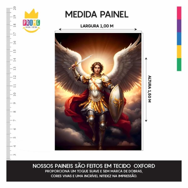Painel São Miguel Arcanjo Para Quadro Somente Tecido 1,00m x 1,50m - Image 4