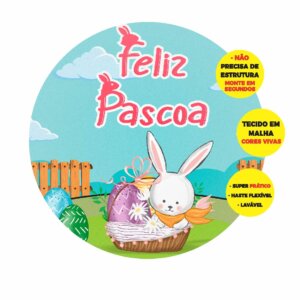 Painel Redondo 3D Páscoa Abre Fácil 1,50m X 1,50m