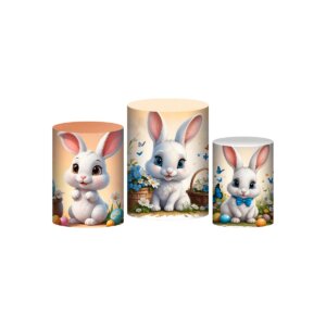 Trio Capa Cilindro Páscoa 3D Em Tecido Com Elástico