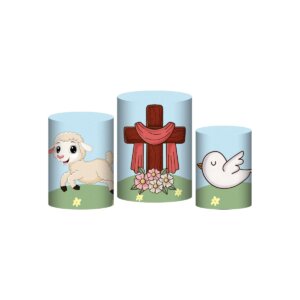 Trio Capa Cilindro Páscoa 3D Em Tecido Com Elástico