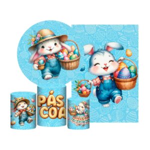 Kit Páscoa Painel Redondo + Trio Capas + Retangular Tecido