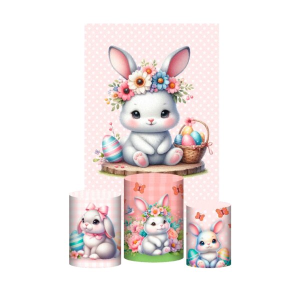 Kit Casado Páscoa 3d Trio Capa Cilindro + Retangular Tecido