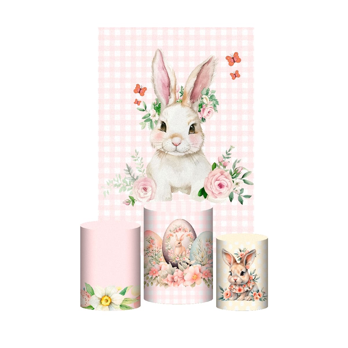 Kit Casado Páscoa 3d Trio Capa Cilindro + Retangular Tecido