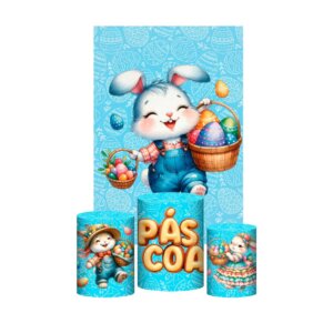Kit Casado Páscoa 3d Trio Capa Cilindro + Retangular Tecido
