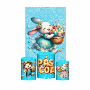 Kit Casado Páscoa 3d Trio Capa Cilindro + Retangular Tecido