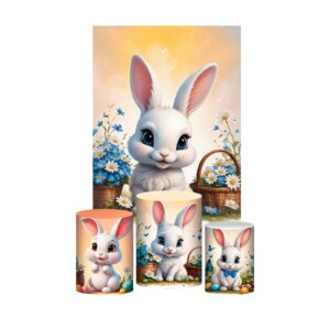 Kit Casado Páscoa 3d Trio Capa Cilindro + Retangular Tecido