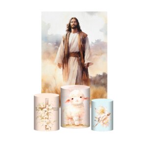 Kit Casado Páscoa 3d Trio Capa Cilindro + Retangular Tecido