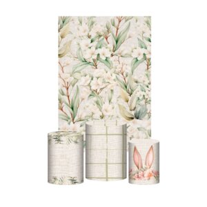 Kit Casado Páscoa 3d Trio Capa Cilindro + Retangular Tecido