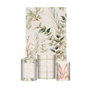 Kit Casado Páscoa 3d Trio Capa Cilindro + Retangular Tecido