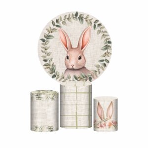 Trio Capa Cilindro + Painel Redondo 3D Páscoa 1,50m Veste Fácil