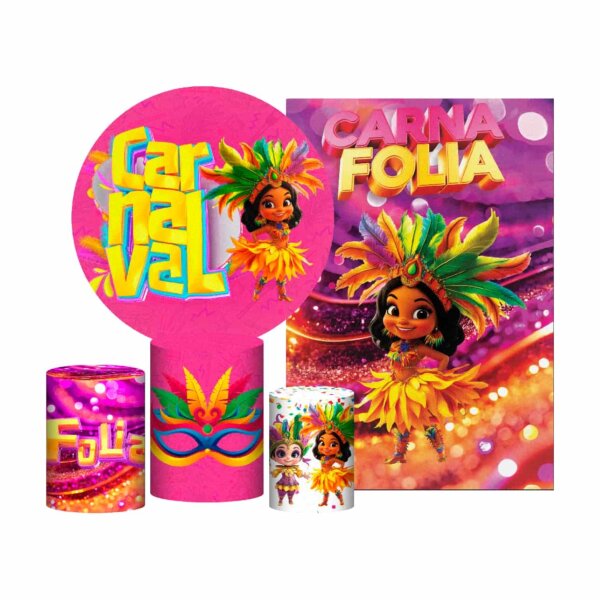 Kit Carnaval Painel Redondo + Trio Capas + Retangular Tecido