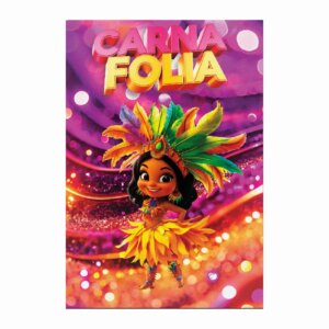 Painel de Festa Retangular Carnaval Casadinho 3D 1,50m x 2,20