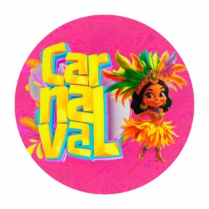 Painel Redondo Carnaval 3D Tecido Sublimado 1,50m x 1,50m