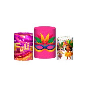 Trio Capa Cilindro Carnaval 3D Em Tecido Com Elástico