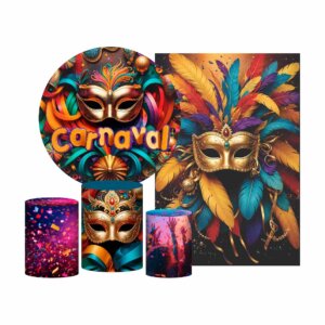 Kit Carnaval Painel Redondo + Trio Capas + Retangular Tecido