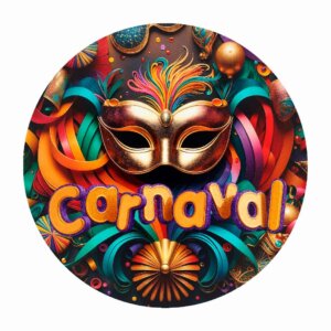 Painel Redondo Carnaval 3D Tecido Sublimado 1,50m x 1,50m