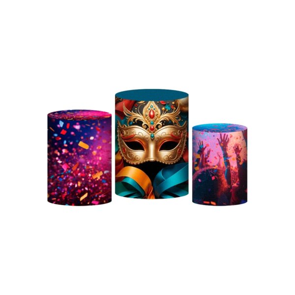 Trio Capa Cilindro Carnaval 3D Em Tecido Com Elástico