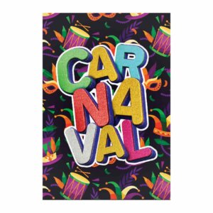 Painel de Festa Retangular Carnaval Casadinho 3D 1,50m x 2,20