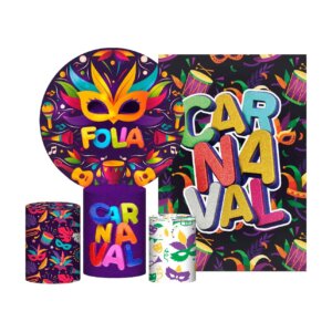 Kit Carnaval Painel Redondo + Trio Capas + Retangular Tecido