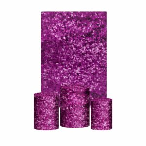 Kit Casado Lantejoula 3d Trio Capa Cilindro + Retangular Tecido