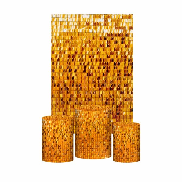 Kit Casado Shimmer Wall 3d Trio Capa Cilindro + Retangular Tecido