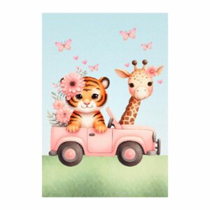 Painel de Festa Retangular Safari Casadinho 3D 1,50m x 2,20