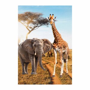 Painel de Festa Retangular Safari Casadinho 3D 1,50m x 2,20