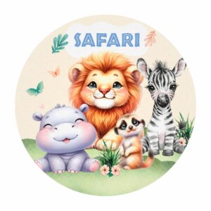 Painel Redondo Safari 3D Tecido Sublimado 1,50m x 1,50m